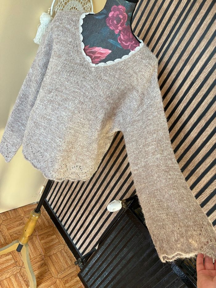 Pull marron taupe - photo numéro 3