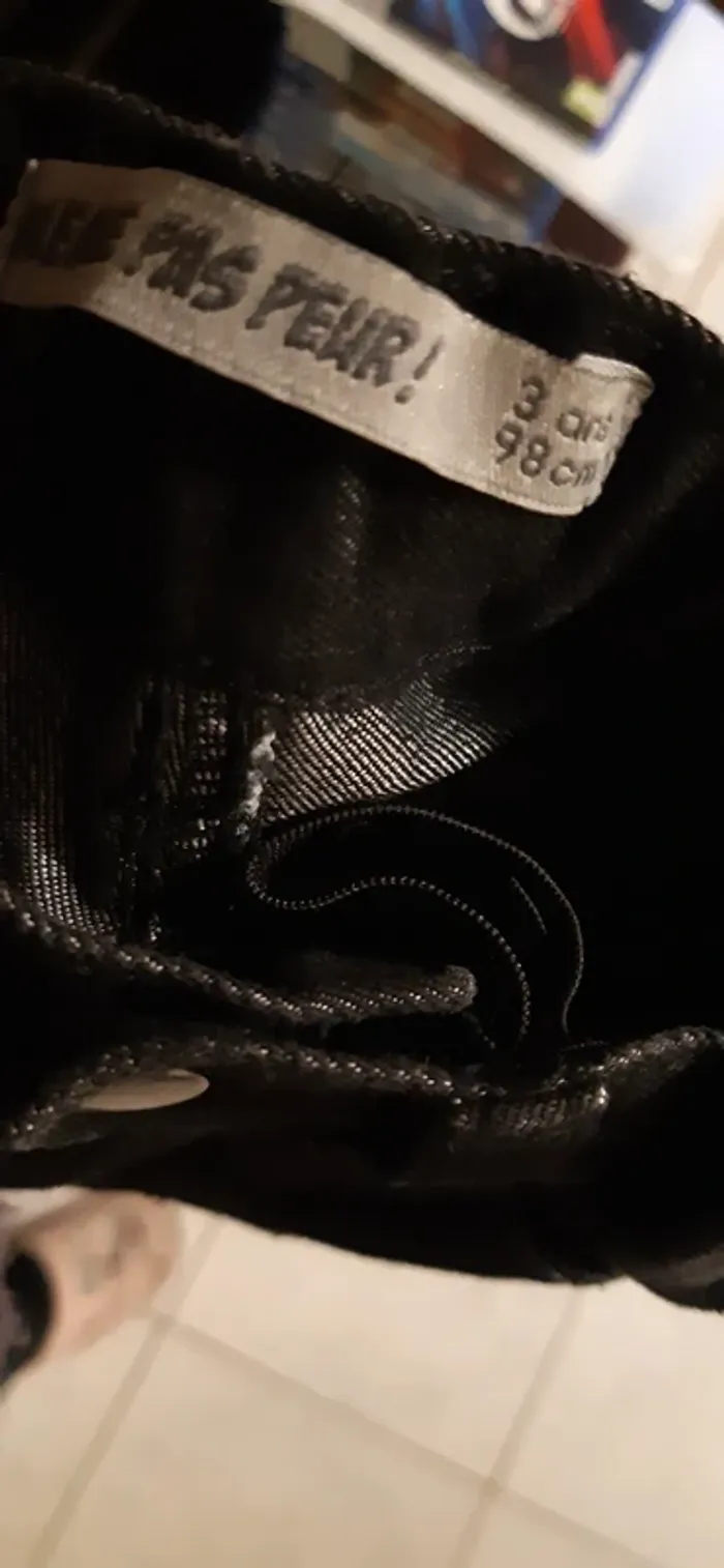 Pantalon jean noir réglable à la taille 3 ans - photo numéro 2
