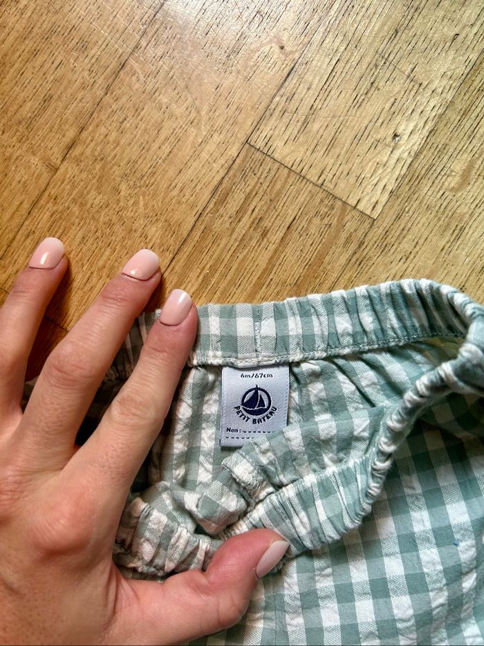 ⛵ NEUF avec Étiquette | Ensemble Été PETIT BATEAU 6 Mois | T-shirt + Short - photo numéro 7