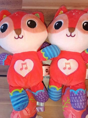 Lot 2 peluches musicale malo le renardeau 