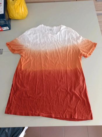 T-shirt manches courtes Kiabi XL regular orange rouge blanc mixte