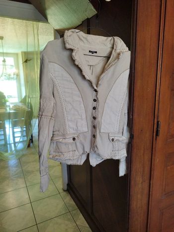 Veste beige patchwork vintage y2k L/40 blazer