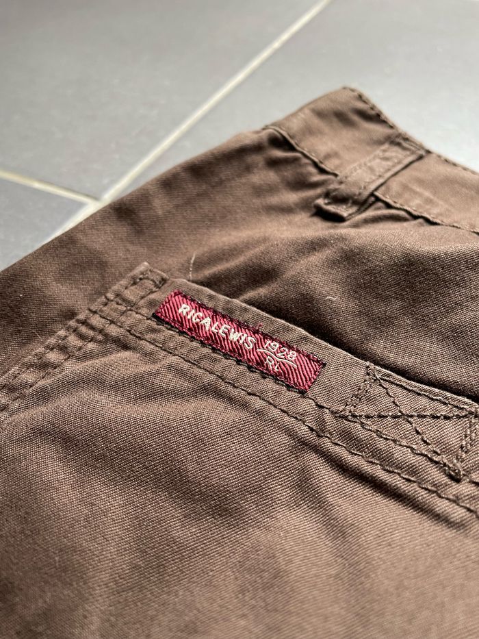 Short/ Bermuda y2k en 100% coton marron coupe oversize  - Taille 40 - photo numéro 9