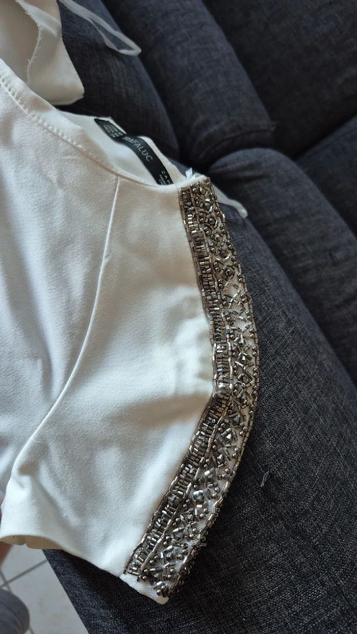 Robe Zara cintré avec épaulettes en strass - photo numéro 2