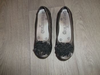 Escarpins LA BOTTINE SOURIANTE cuir gris compensés taille 38 TBE