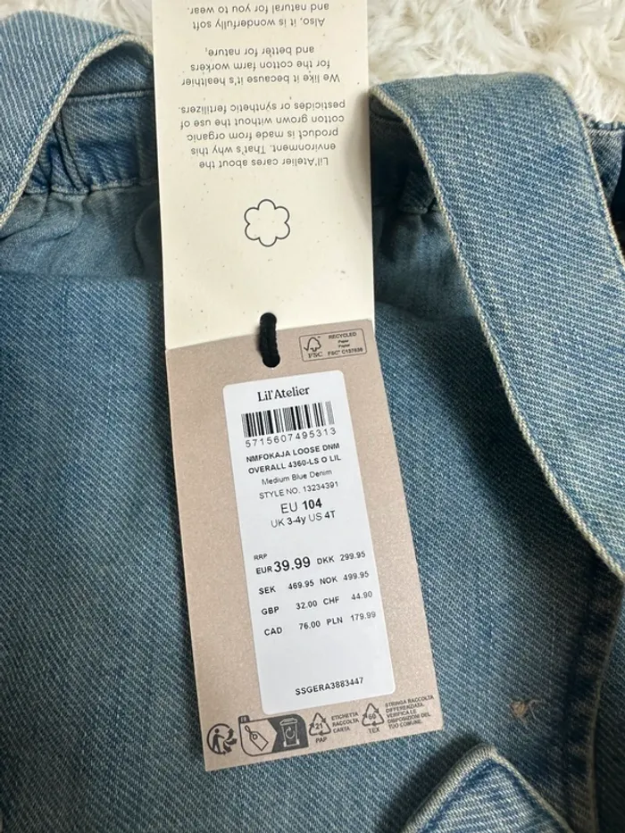 Salopette en jean Lil Atelier taille 3-4 ans - photo numéro 4