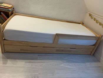 Lit gigogne 90x200 + matelas @Emma