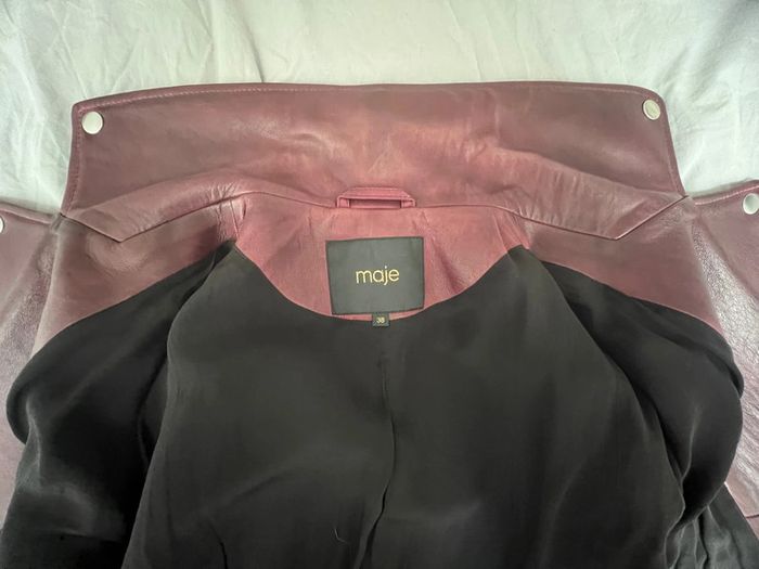 Veste en cuir motard Maje - photo numéro 10