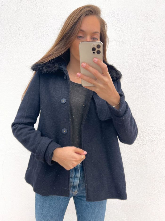 Manteaux bleu marine et noir Zara - photo numéro 4