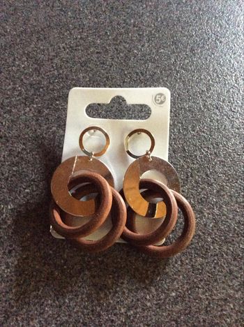 Boucles d'oreilles anneaux bois