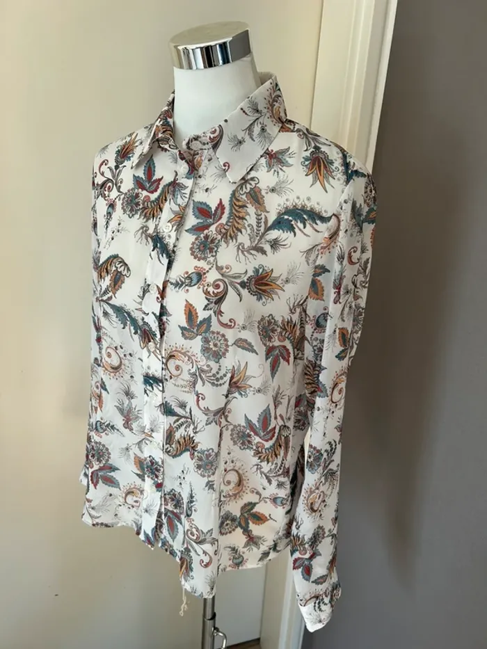 Liu Jo chemise haut voilée imprimée multicolore taille 38 - photo numéro 2