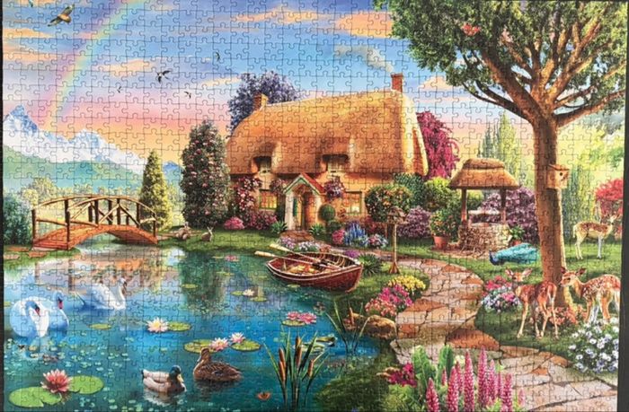 Puzzle COMPLET de 1000 pièces TRÈS BON ÉTAT thème maison à la campagne - photo numéro 2