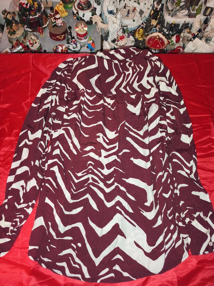 Chemise femme Caroll imprimé bordeaux xs 34 - photo numéro 3