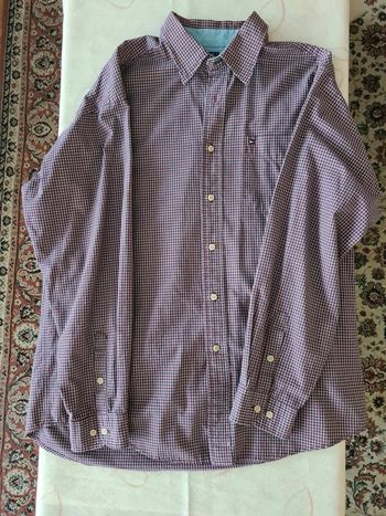 Chemise à carreaux bleu et rouge homme Tommy Hilfiger taille L