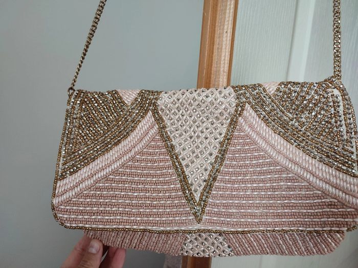 Pochette rose ornements dorés et argentés - photo numéro 3