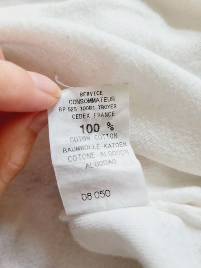 Tee shirt petit bateau blanc crème vintage taille 12 ans coquette nuit étoilée 100% coton - photo numéro 7