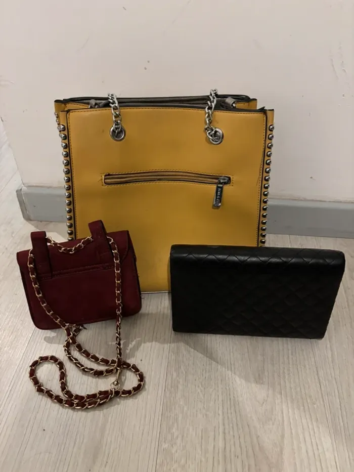Lot de 3 sacs à main femme - Tom & Eva + modèles style chaîne - photo numéro 4