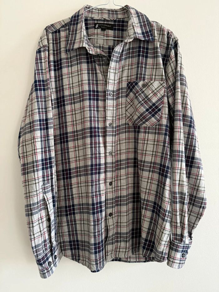Chemise Banana Republic Vintage dressing Coton / flanelle Taille L couleur grise & beige - photo numéro 2