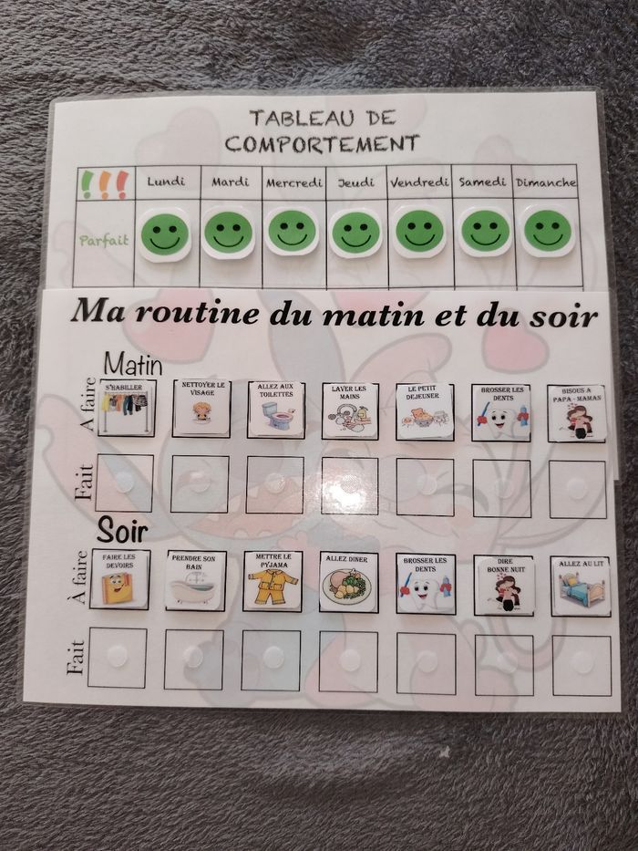 Ma routine du matin et du soir plus fiche comportement - photo numéro 3