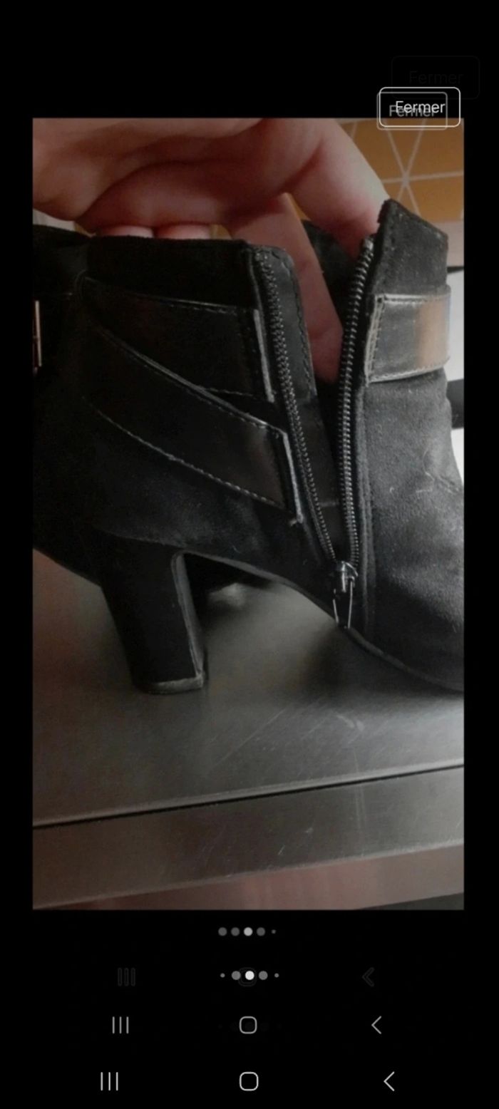 Très jolie bottines noir en daim - photo numéro 4
