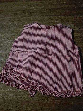 Tunique débardeur bébé fille 9 mois marinière rouge rayé Vertbaudet