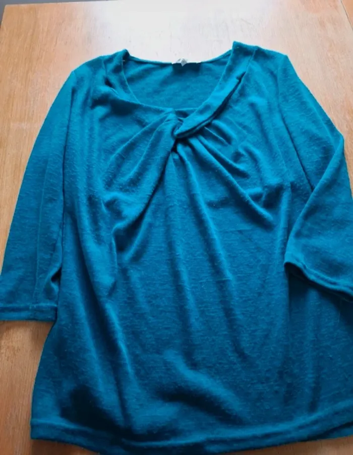 Pull fin jofrati bleu vert - photo numéro 3