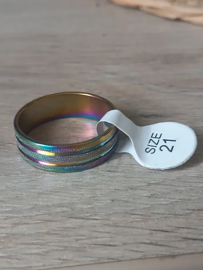 Bague en acier inoxydable taille 21 (66) - photo numéro 6