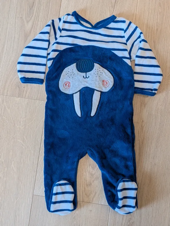 Lot de 3 pyjamas velours Du Pareil au Même - Taille : 6 mois - photo numéro 8