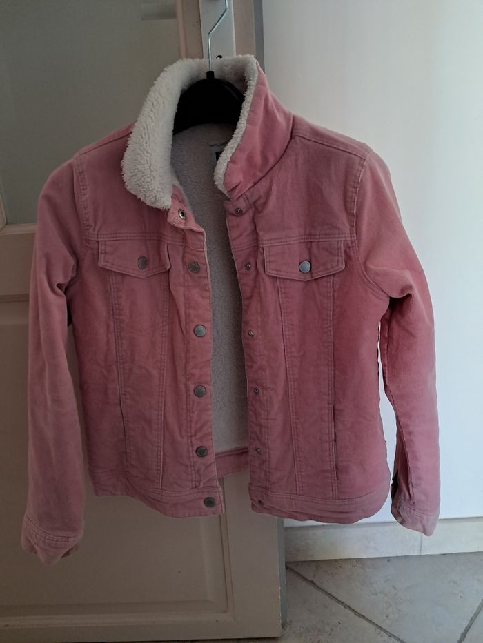 Blouson en velours rose Okaïdi 10 ans - photo numéro 1