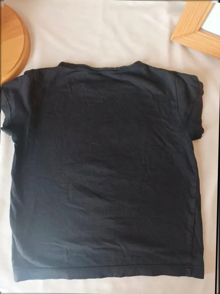 Tee-shirt manches courtes noir Kiabi garçon 3 ans - photo numéro 2