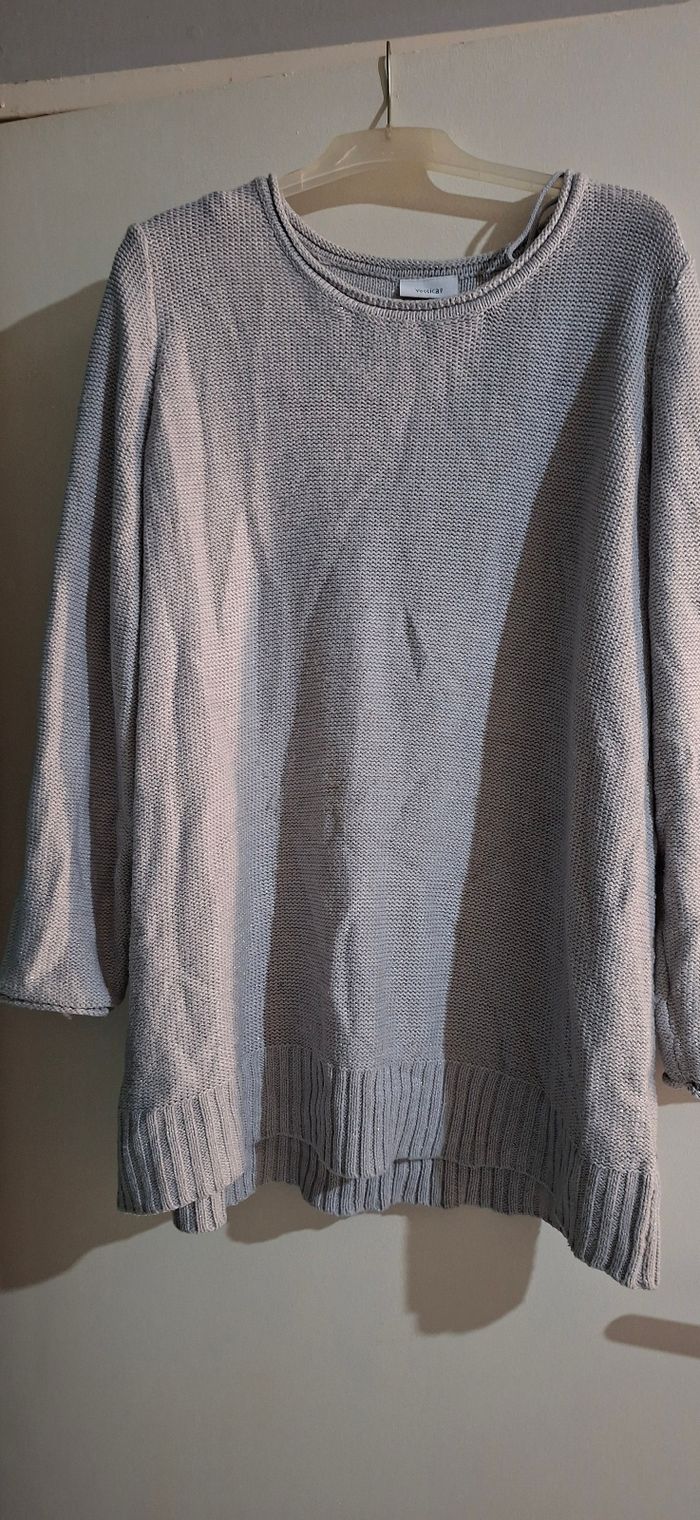 Pull gris brillant