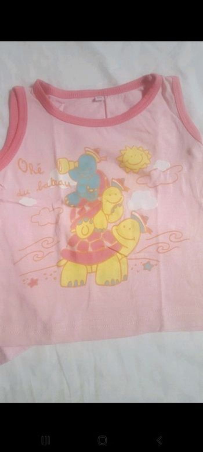 Lot de 2 débardeurs rose en 12 mois - photo numéro 2