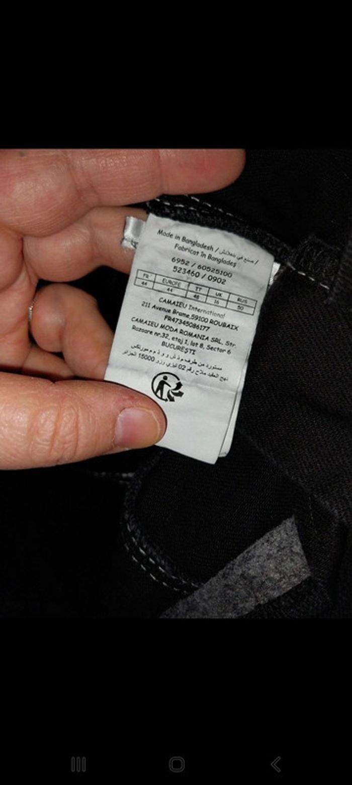 Jupe en jean noire Camaïeu taille 44 neuve jamais portée - photo numéro 3