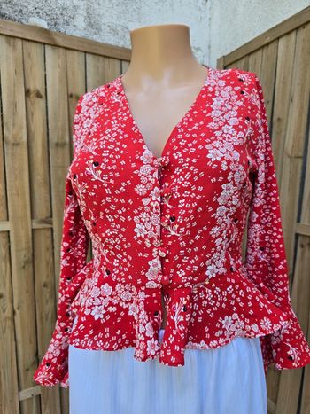 Chemisier Manches trompette 🍒River Island🍒taille 32/34