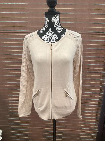 Gilet beige manches crochet neuf T38/40 (n°46)