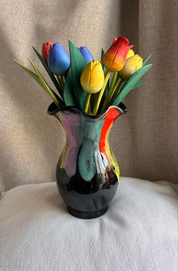 Superbe Vase Vallauris Vintage - Décor Psychédélique 