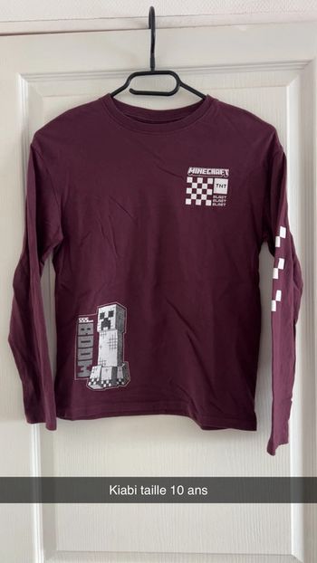 T shirt manche longue minecraft