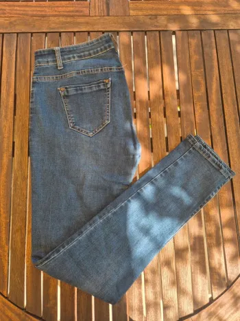 Jean troué Skinny Bleu T.42