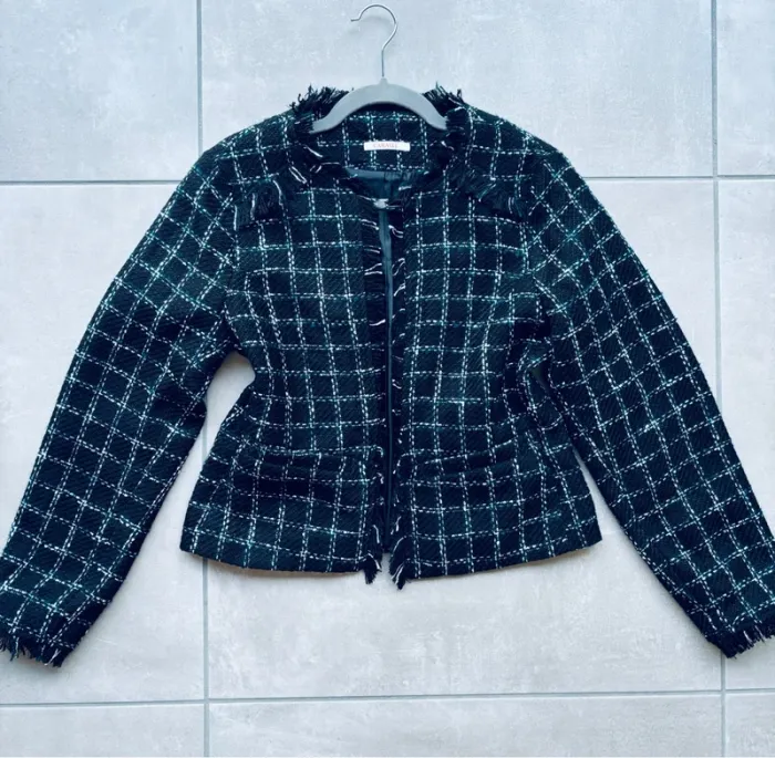 Magnifique veste blazer noire en tweed Camaïeu neuve