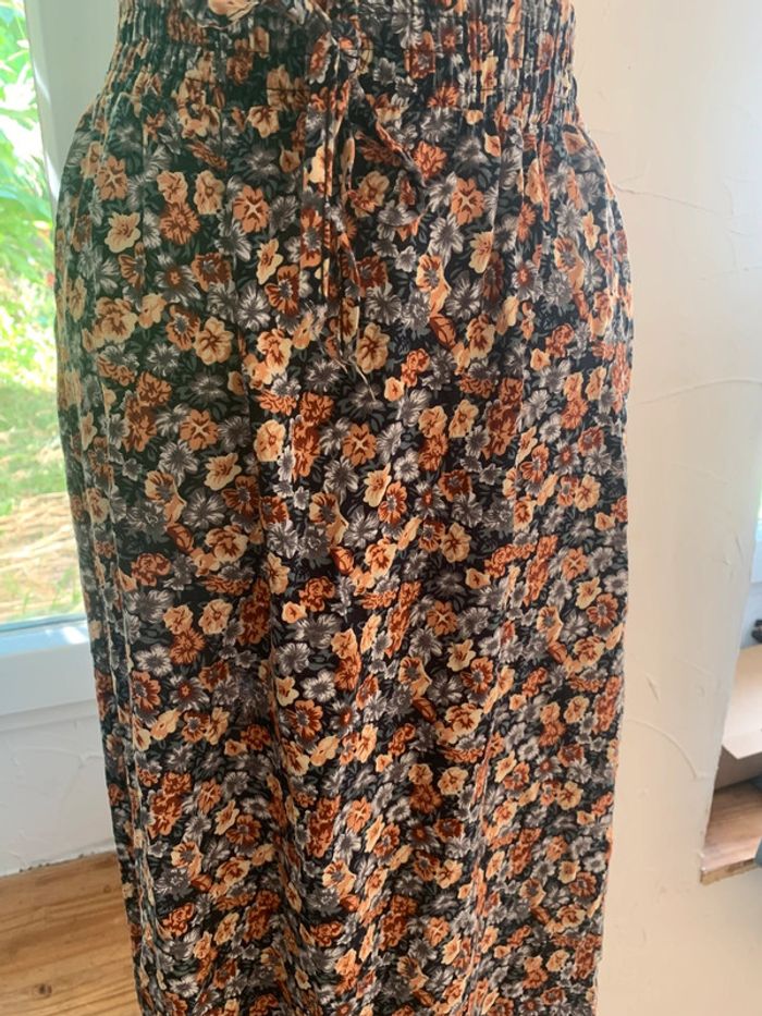 Jupe longue fleurie S-M taille élastique 100%coton - photo numéro 3