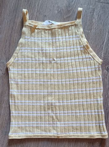 Débardeur top blanc jaune H&M taille 12 ans