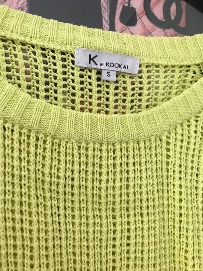 Pull maille coton ajouré Kookai S y2k - photo numéro 5