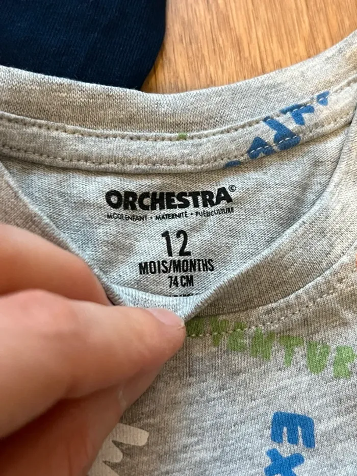 Lot de 2 teeshirts manches longues 12 M - photo numéro 2