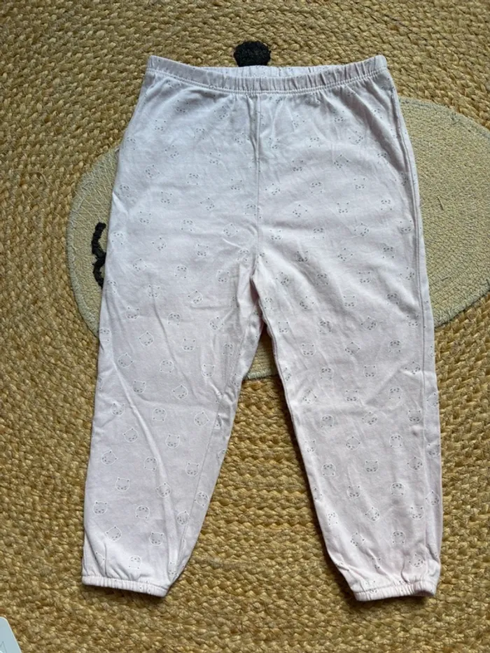 Pyjama 2 pièces blanc rose chat Obaibi 36 mois - photo numéro 6
