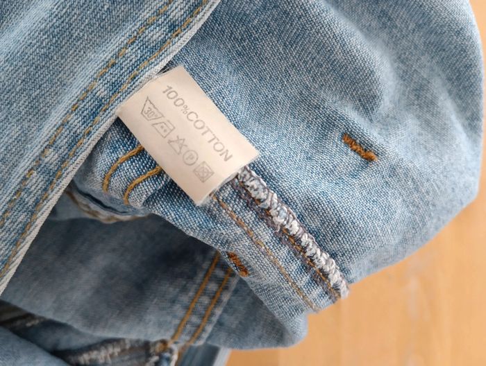 Salopette vintage courte en jean clair - photo numéro 7