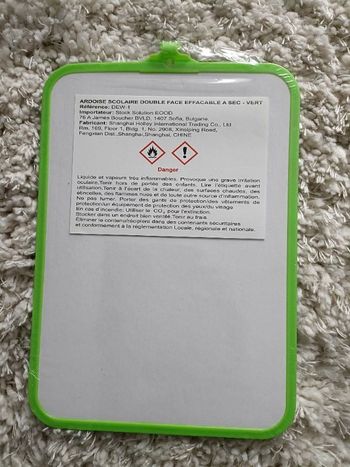 Ardoise scolaire double face effaçable à sec