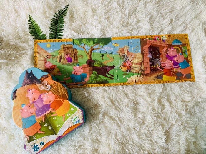 Puzzle les trois petits cochons Djeco 24 pièces - photo numéro 2