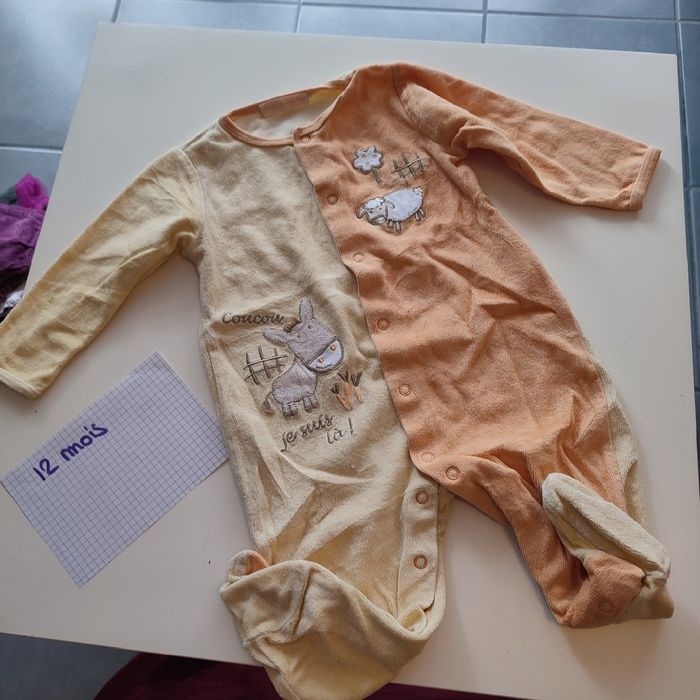 Lot pyjamas chaud 74cm - photo numéro 2