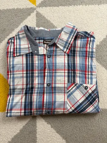 Chemise à carreaux Atlas For Men | Bleu, blanc et rouge | Taille L