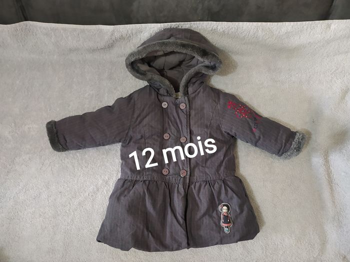 Manteau mi-long à Carreaux 12 mois